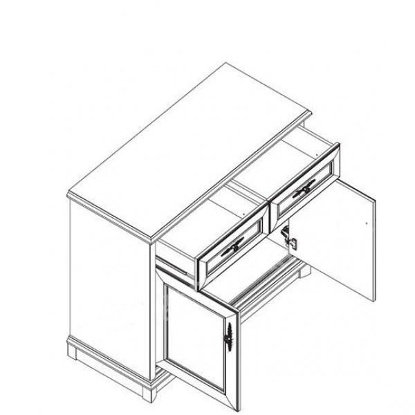 Комод Gerbor Holding Соната 2D2S из ДСП 1010х450х905 мм Каштановый - фото 2