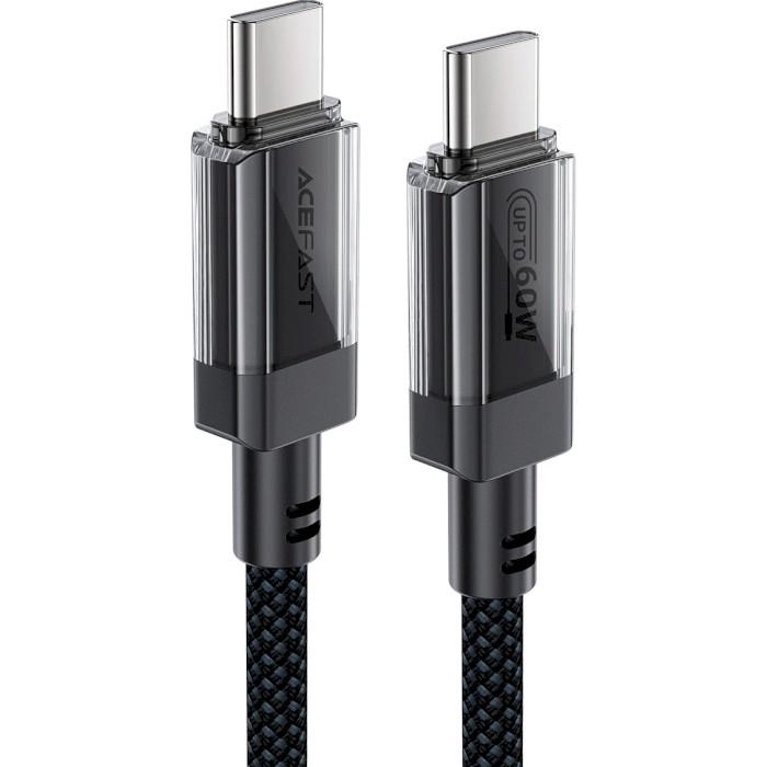 Кабель Acefast C12-03 USB 2.0 USB-C to USB-C 1,2 м 60W 3A Black (6974316283317) - фото 2 Кабель Acefast C12-03 USB 2.0 USB-C to USB-C 1,2 м 60W 3A Black (6974316283317) - фото 2