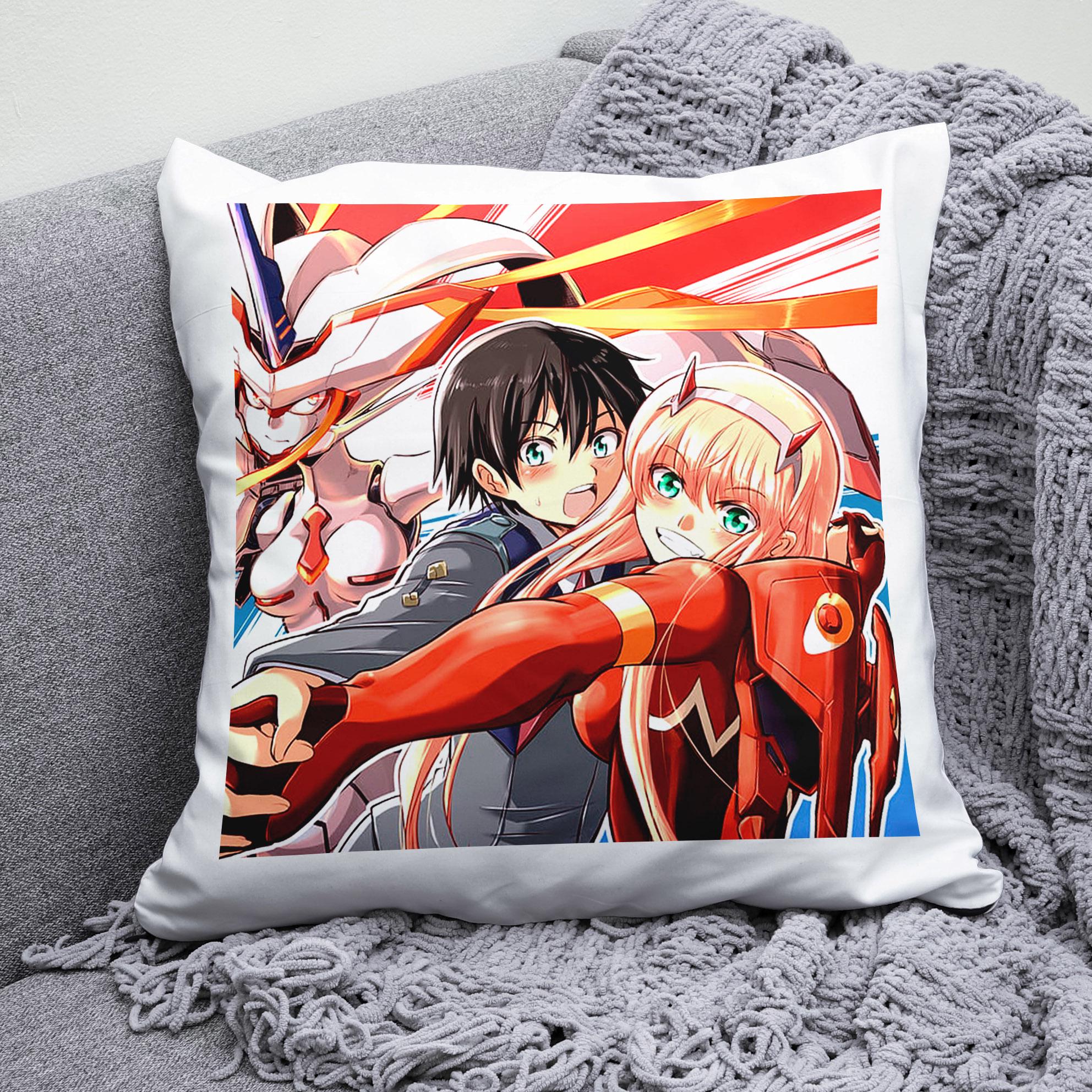 Плюшева подушка квадрат з принтом аниме Darling in the FranXX