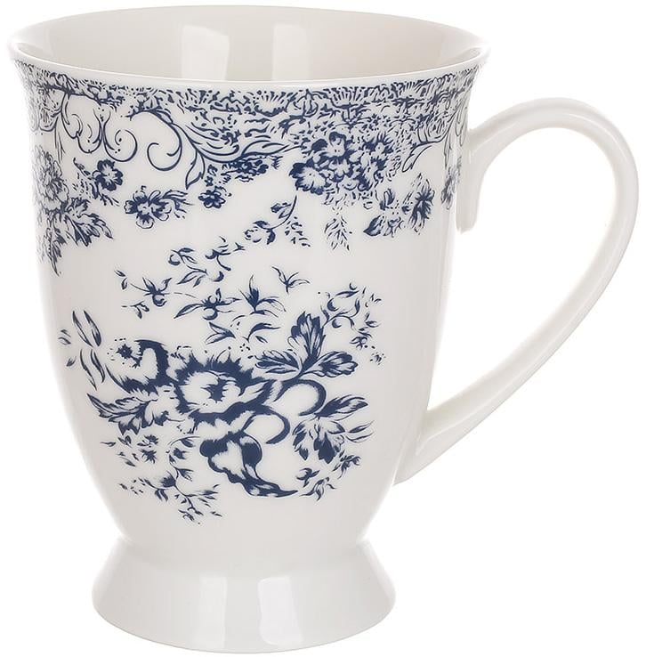 Набір порцелянових кухлів Англійська Троянда 6 шт. 320 мл Синій