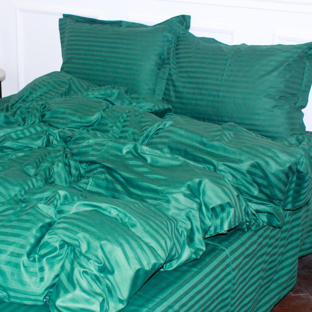 Комплект постельного белья MirSon 30-0017 satin-stripe семейный 160х220 см Green (215748)
