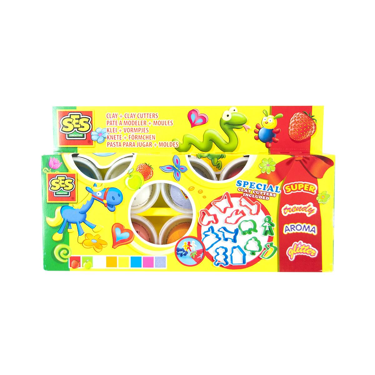 Набор для лепки ses creative Праздничный 8 цветов/формы (0498S) Набор для лепки ses creative Праздничный 8 цветов/формы (0498S)