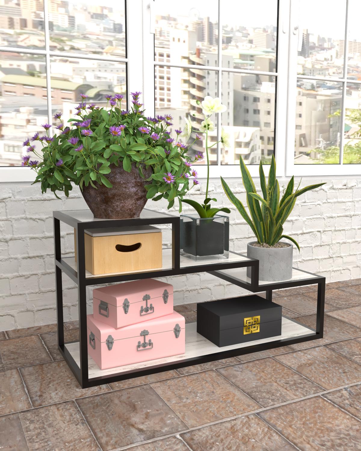 Полка-стеллаж EcoLoft Терраса DSP-1507-2 Лофт Дуб Кортона (36292898)