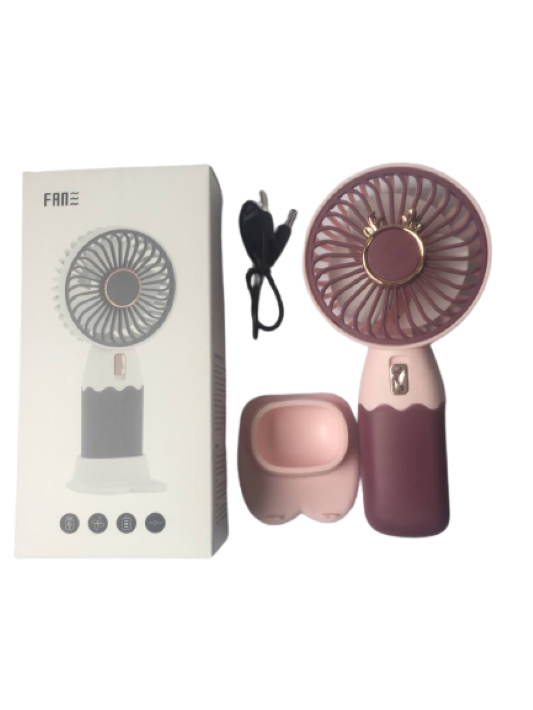 Вентилятор портативный аккумуляторный USB Розовый (b24c0305) - фото 3