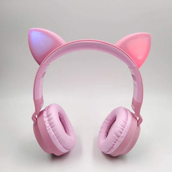 Наушники накладные Hoco Cat W27 Bluetooth с кошачьими ушками Pink - фото 3