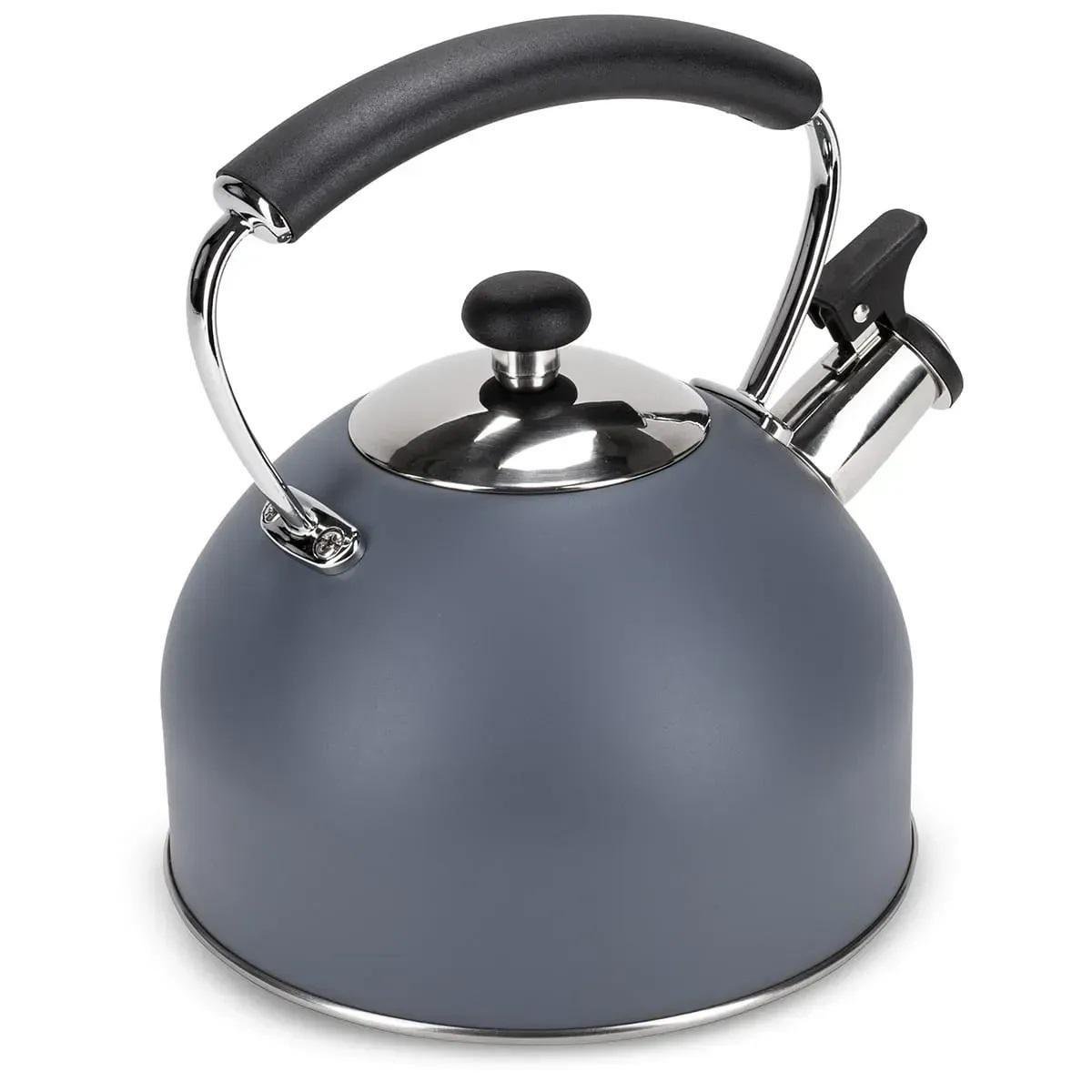 Чайник со свистком и нейлоновой ручкой Ofenbach KM-100324 из нержавеющей стали 2,2 л Синий (150-84-100324) - фото 7