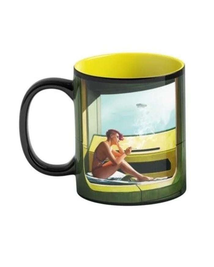 Чашка керамическая Good Loot Game Art Chronicles Cyberpunk 2077 V & Edward Hopper Черный/Желтый (5908305247647)