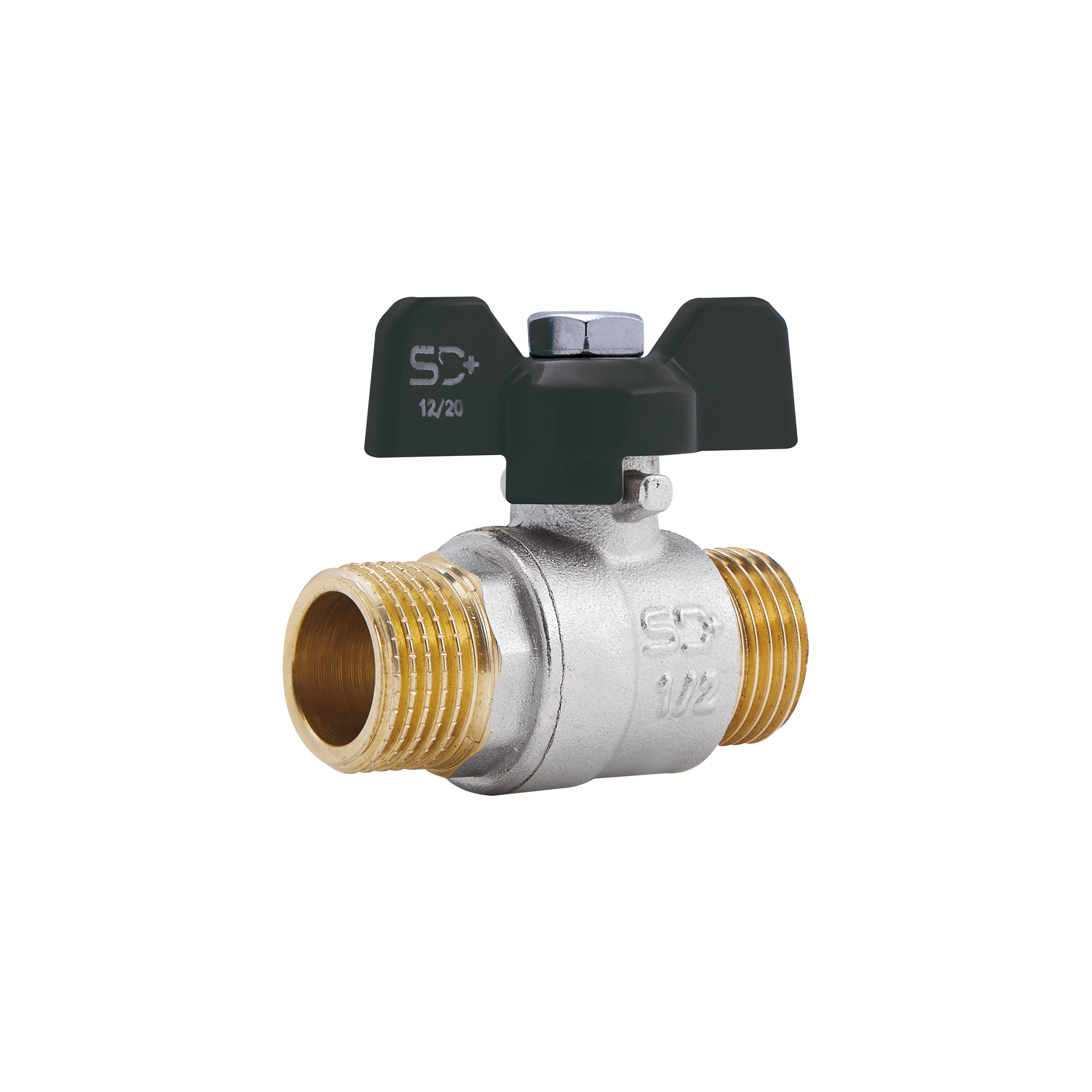 Кран кульовий SD Plus 1/2" НР метелик для води (SD606W15)