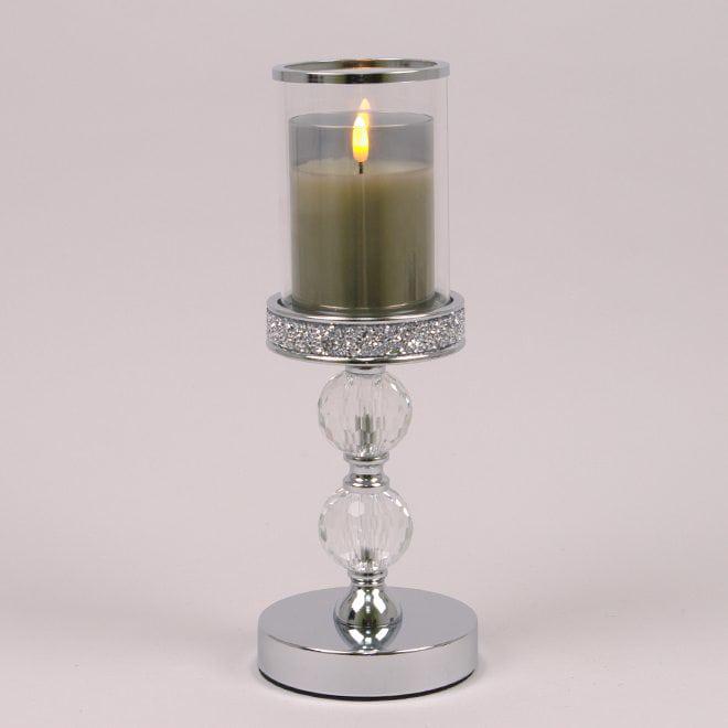 Підсвічник металевий Flora 32,5 см Срібний (36733) - фото 2