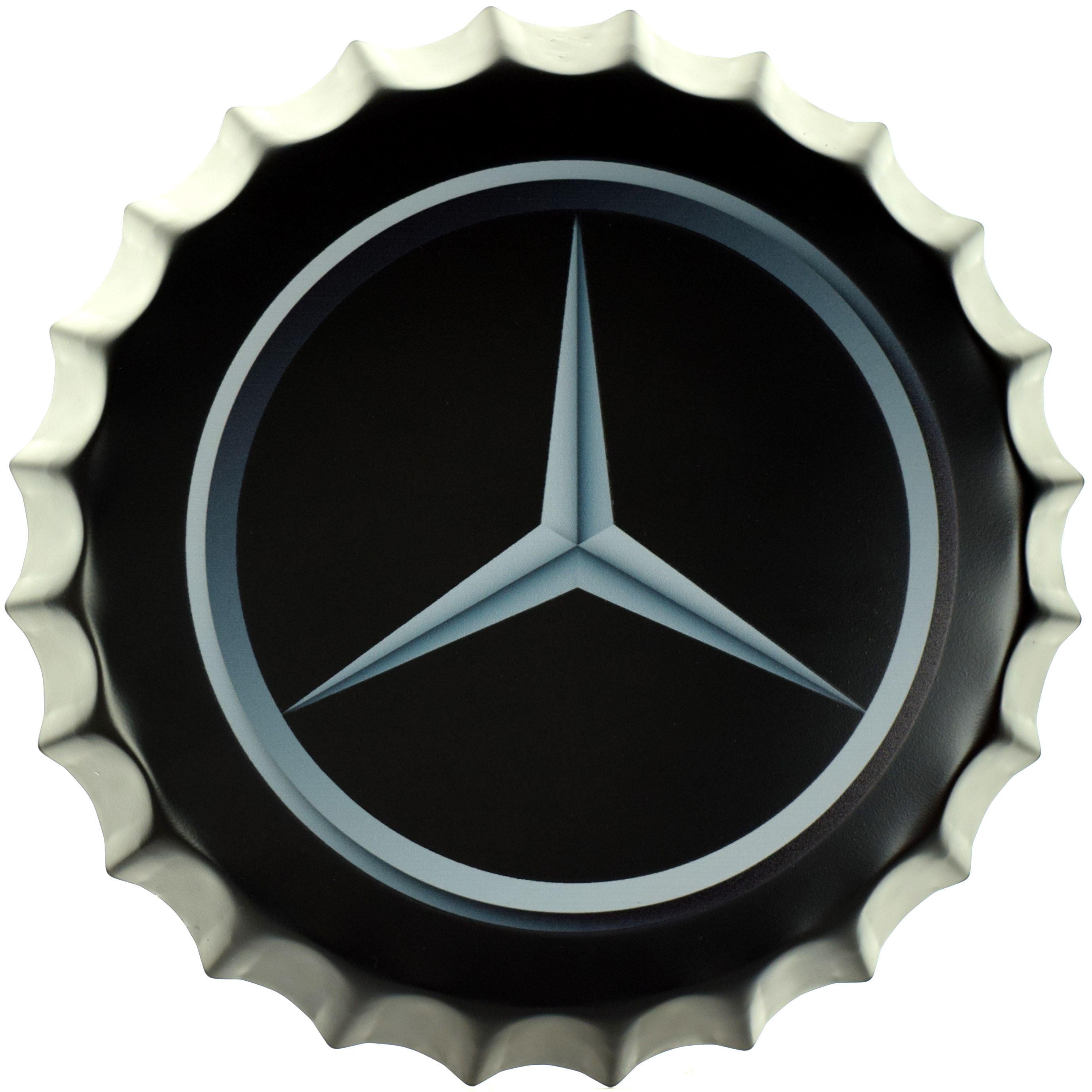 Табличка металлическая Логотип Мерседес Бенц/Mercedes-Benz Logo крышка 35 см