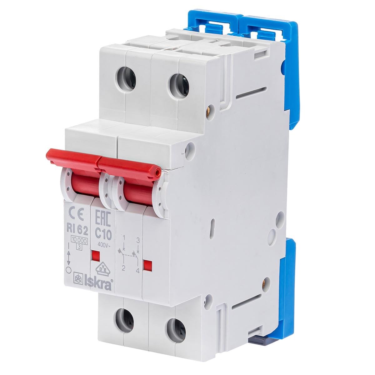 Автоматический выключатель 10A 2P 10 kA C ISKRA RI62C10A (786100150000)