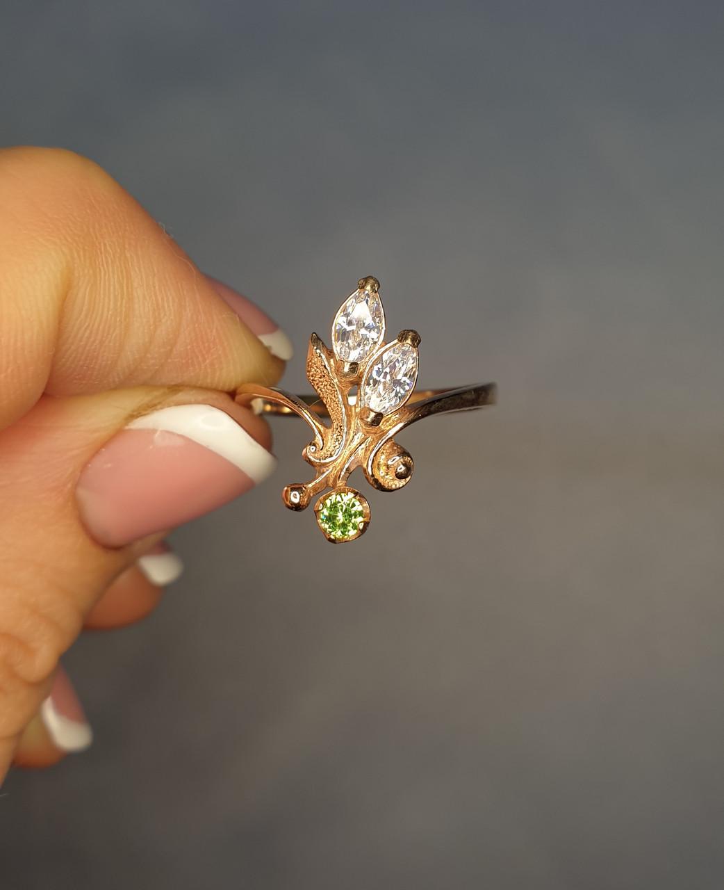 Кольцо позолоченное с кубическим цирконием р. 19 2,8 г (1438232043) Кольцо позолоченное с кубическим цирконием р. 19 2,8 г (1438232043)