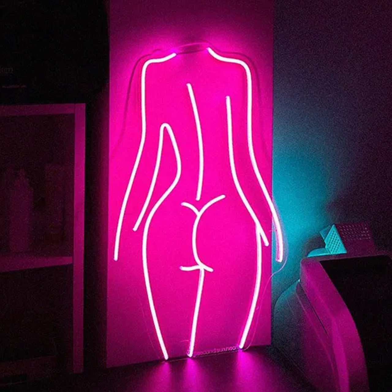 Неонова вивіска NeonFlexGlow «Силует дівчини» 70х43 см