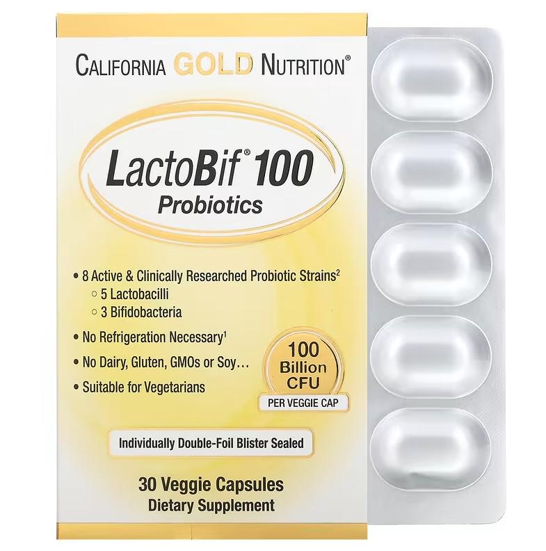 Пробіотик California Gold Nutrition LactoBif Probiotics 100 Billion CFU 30 капсул