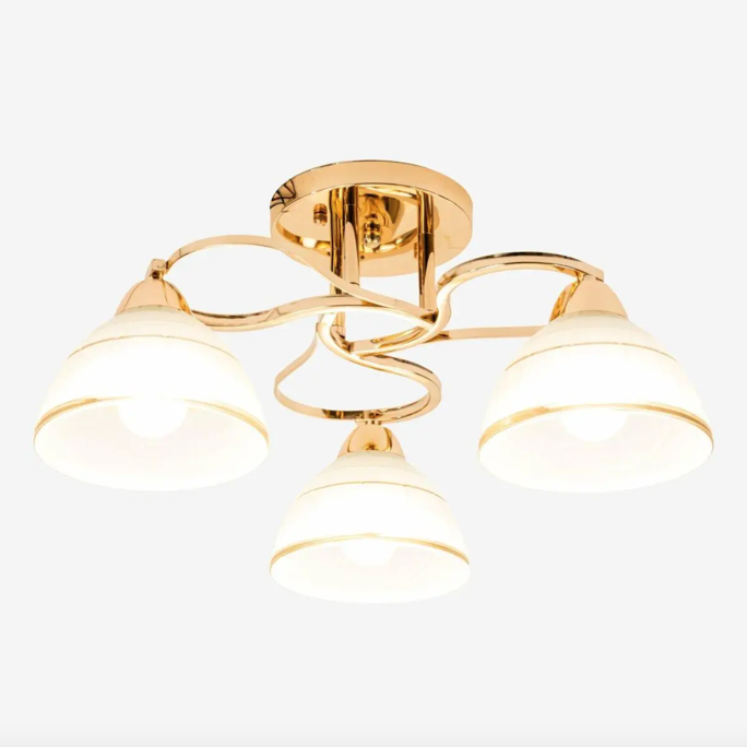 Люстра Sirius на три плафона под лампу Е27 Золотой (Л 8080/3)