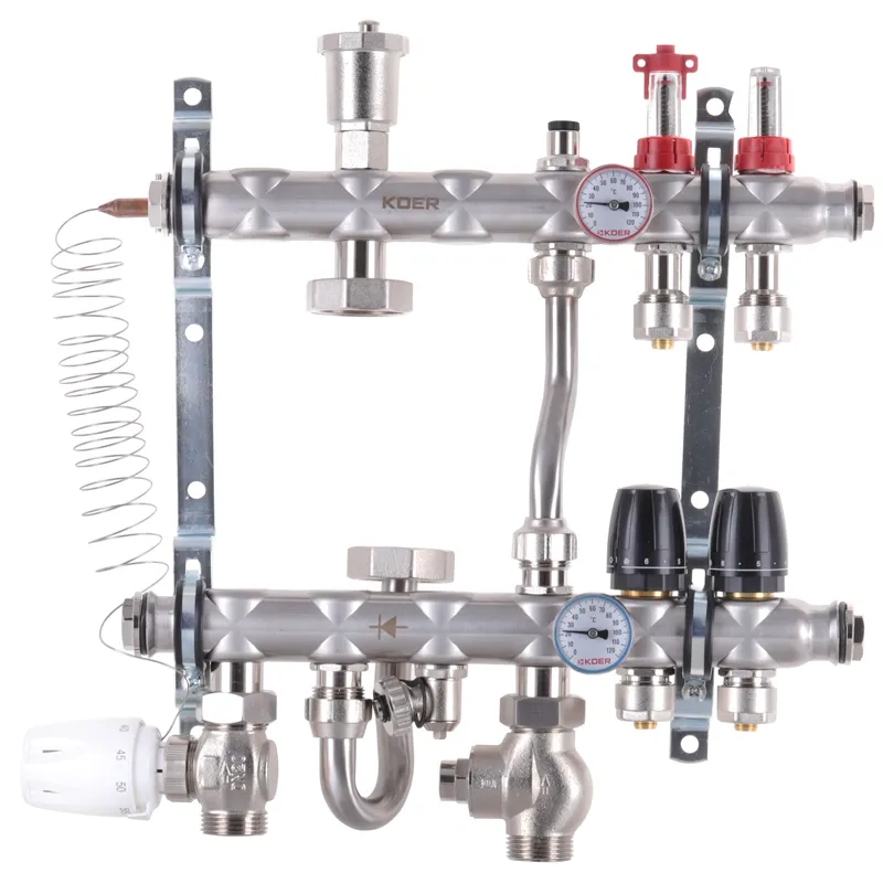 Коллектор со встроенной смешивательным узлом KOER KR.S1012-2 1"х2 SUS304 и евроконус 3/4-16 (KR2935)