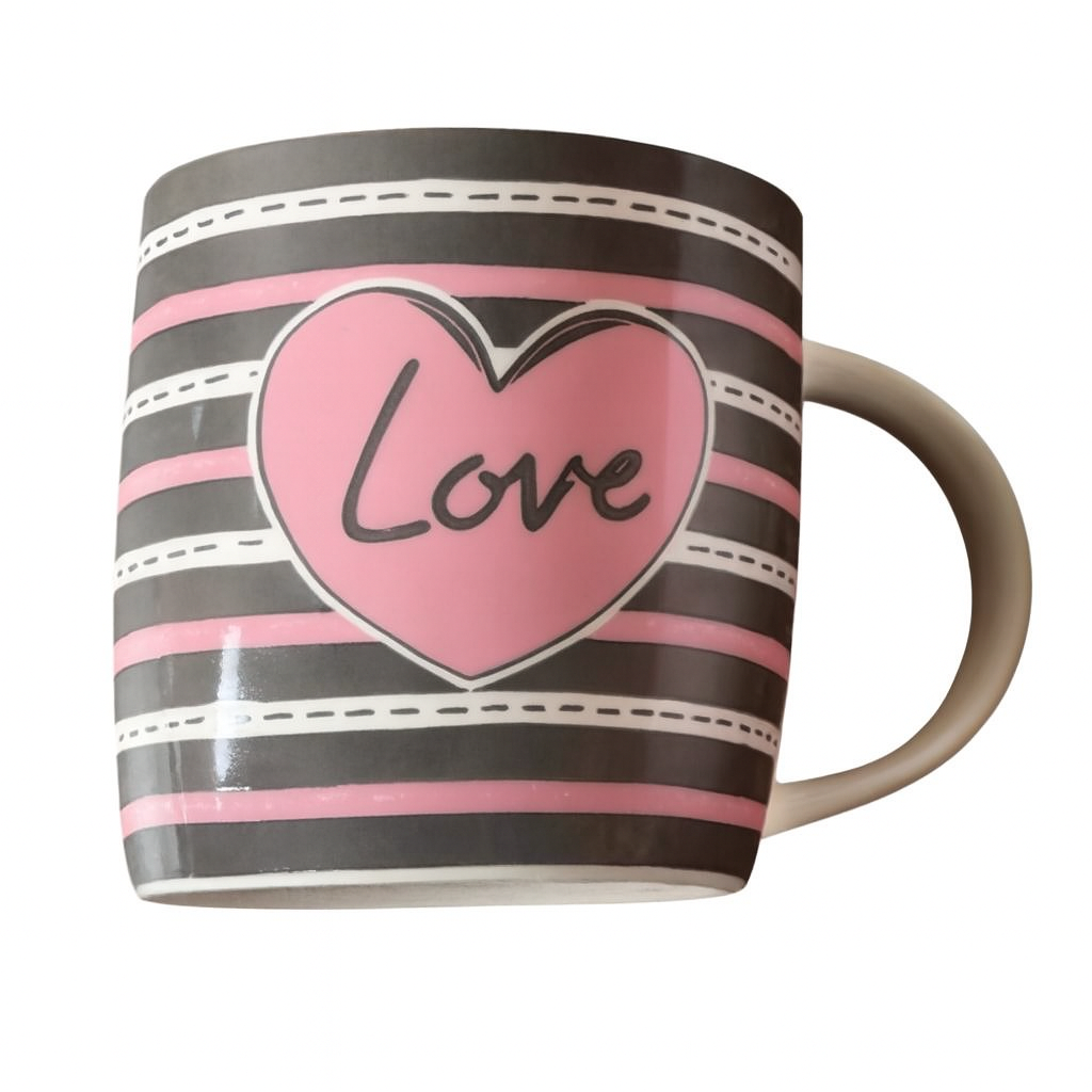 Чашка керамічна Love R40050 з романтичним малюнком Love, 8,5×9 см 350 мл Темно-сірий з рожевими та білими акцентами (649188) Чашка керамічна Love R40050 з романтичним малюнком Love, 8,5×9 см 350 мл Темно-сірий з рожевими та білими акцентами (649188)