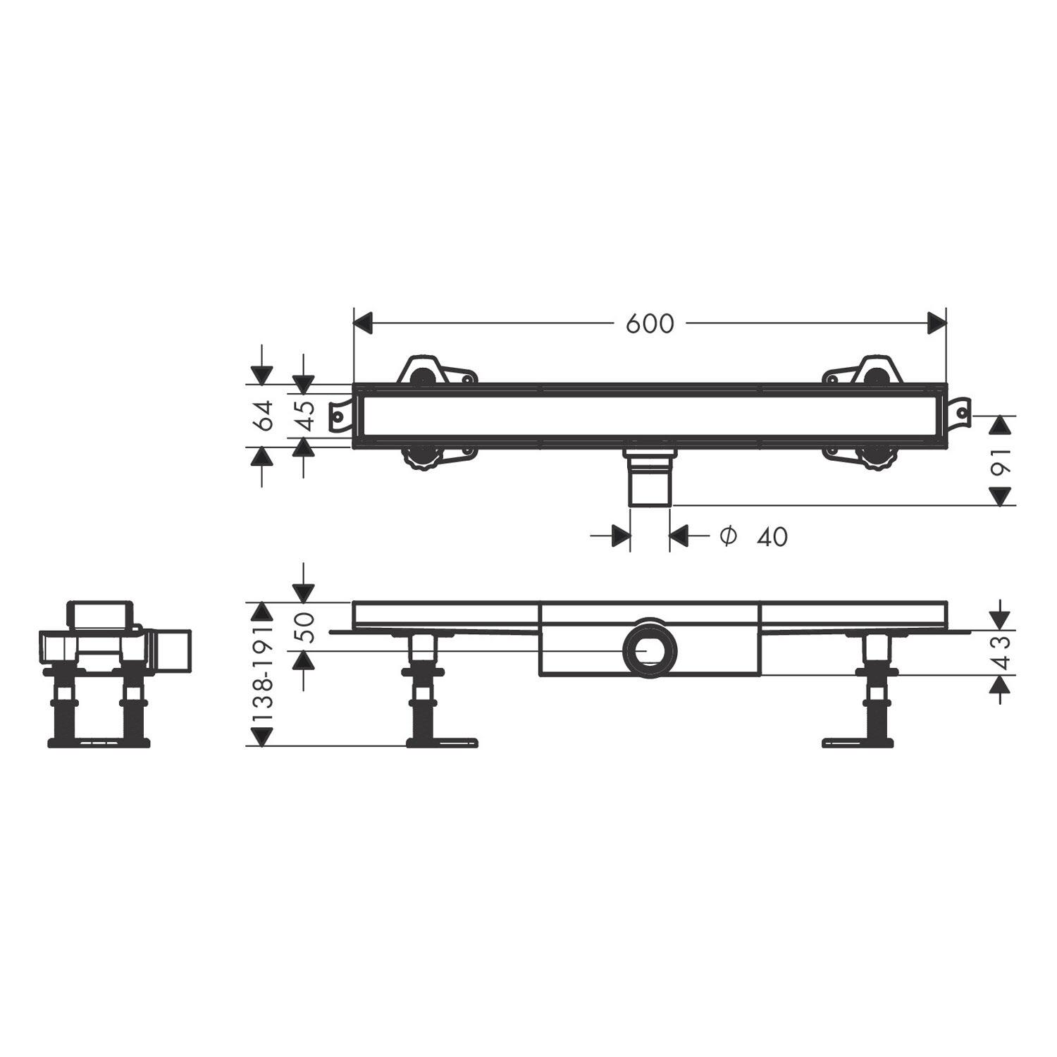 Трап для душа Hansgrohe RainDrain Compact 56163000 600 мм (170614) - фото 2