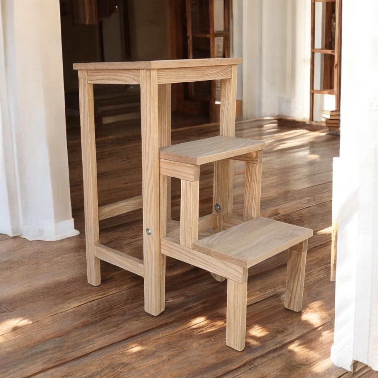 Табурет-лестница деревянный Студія Дерева Вільха ТД бытовой раскладной 3 ступеньки Молочный (31002856) - фото 1 Табурет-лестница деревянный Студія Дерева Вільха ТД бытовой раскладной 3 ступеньки Молочный (31002856) - фото 1