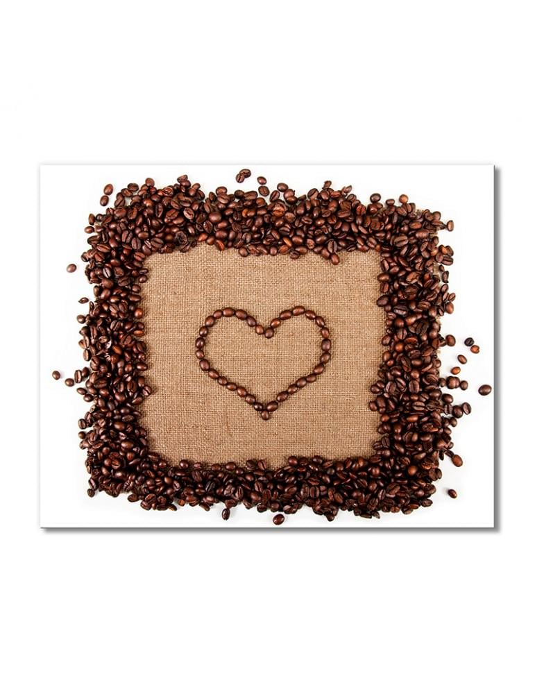 Картина модульная Рамка и сердце в кофейных зернах 1 модуль 40х60 см
