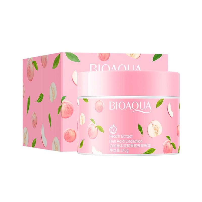 Пілінг для обличчя тіла BIOAQUA Peach Extract Fruit Acid Exfolialion з екстрактом персика та фруктовими кислотами 140 г