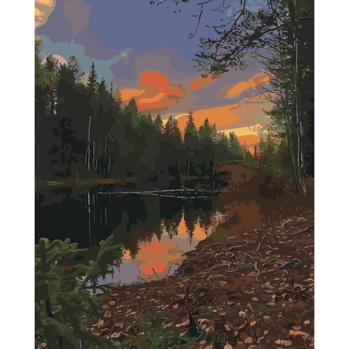 Картина по номерам Strateg Небо в отображении 40х50 см (SY6484)