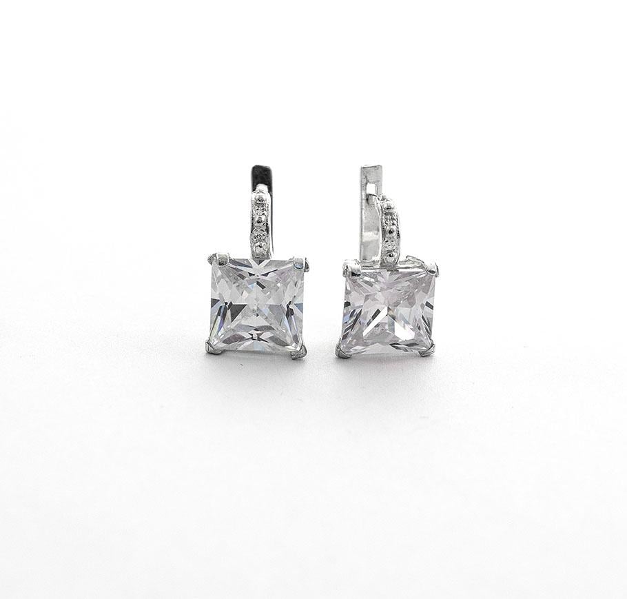 Серьги серебряные с большим камнем Maxi Silver 7935 (87935)