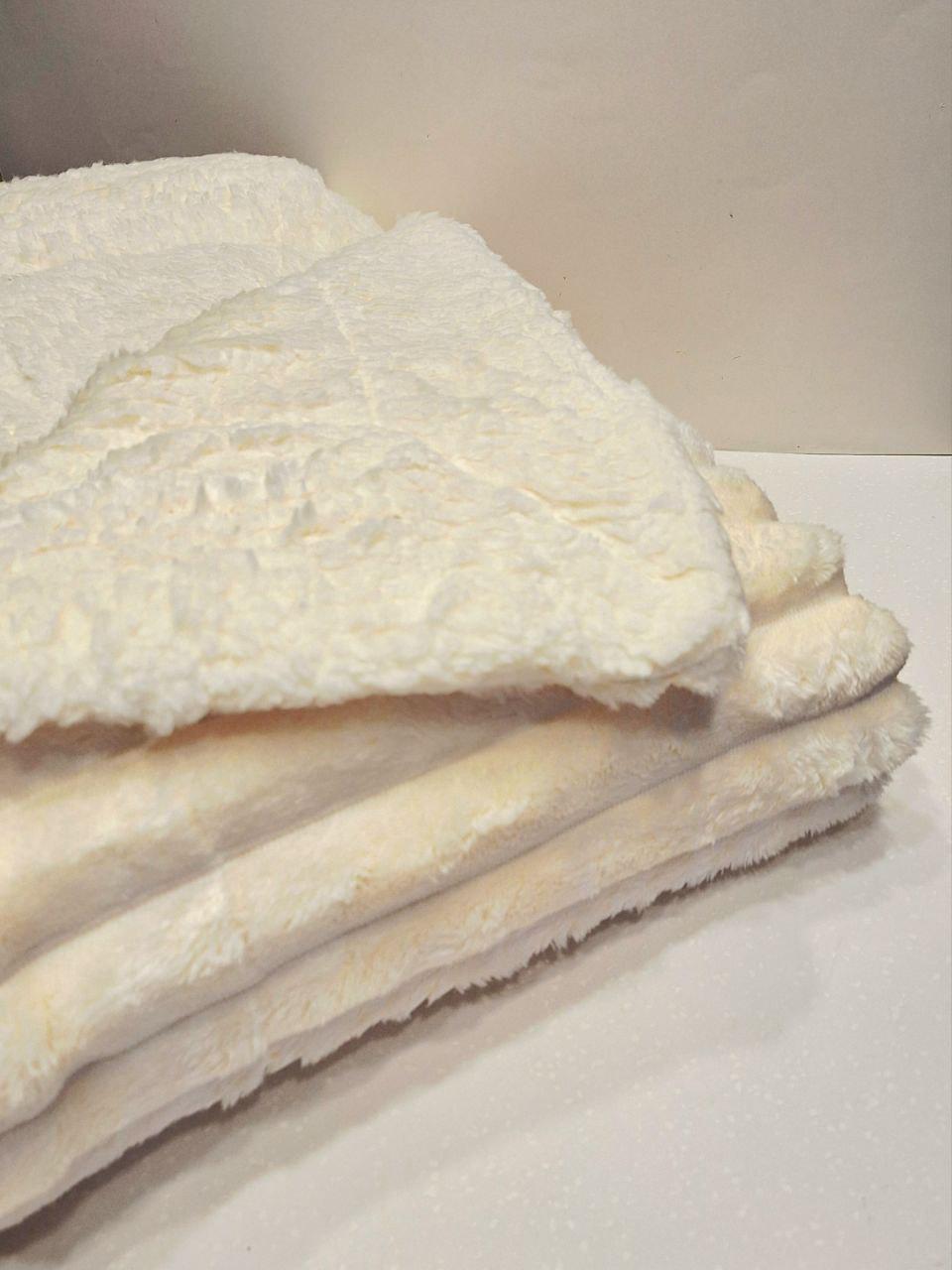 Плед на овчине Шарпей Королевская полоска 200x230 см Кремовый (1686) - фото 3
