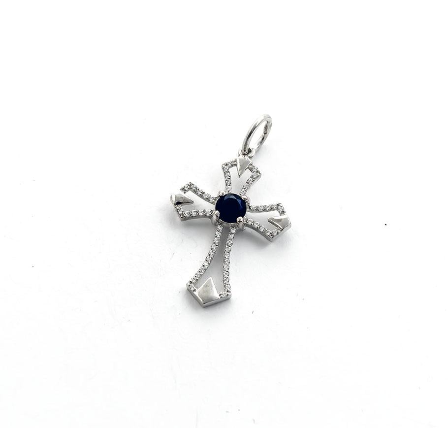 Кулон крест Maxi Silver 8232 с цирконами (88232)