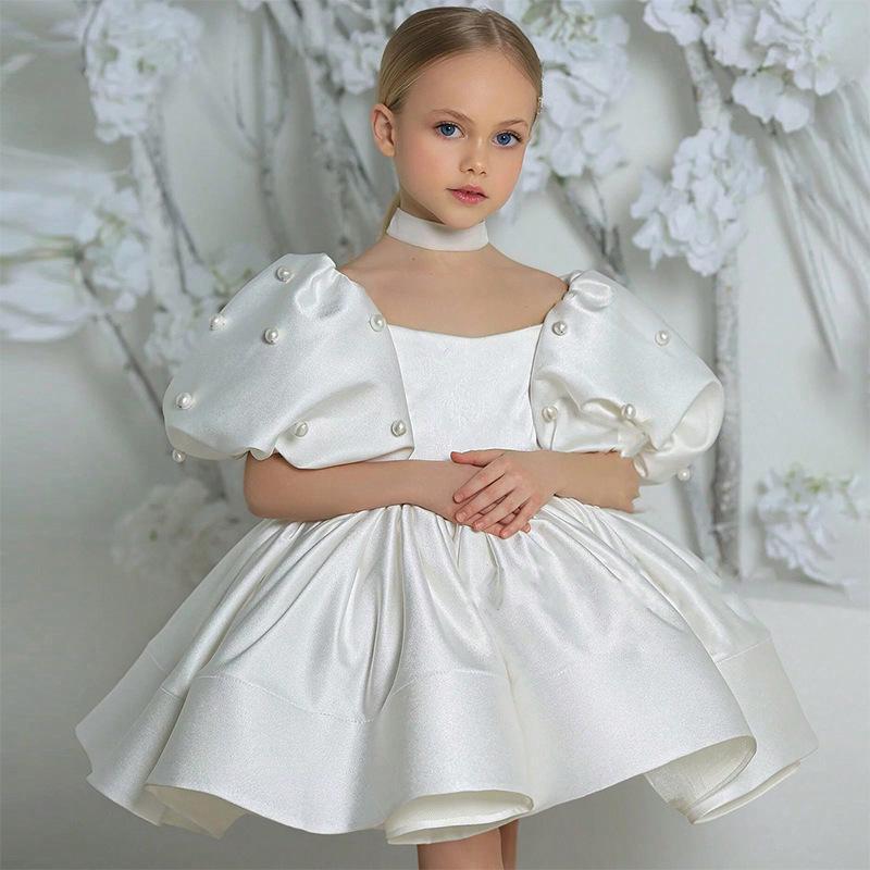 Платье праздничное детское KatyKids Мия с жемчужинами и пышной юбкой 120 см Белый (11076010700)