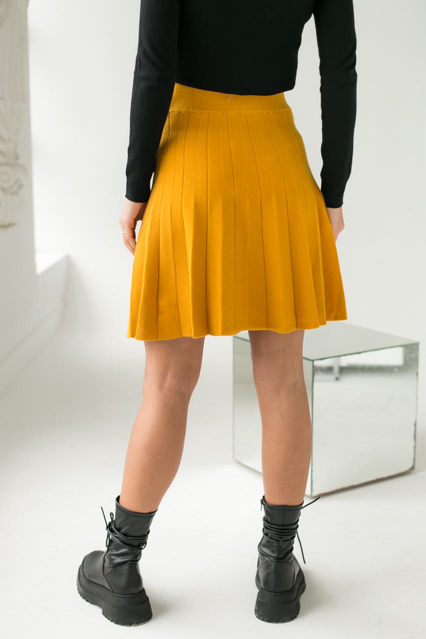 Юбка клеш Ebelieve L/XL Горчичный (9505990) - фото 2