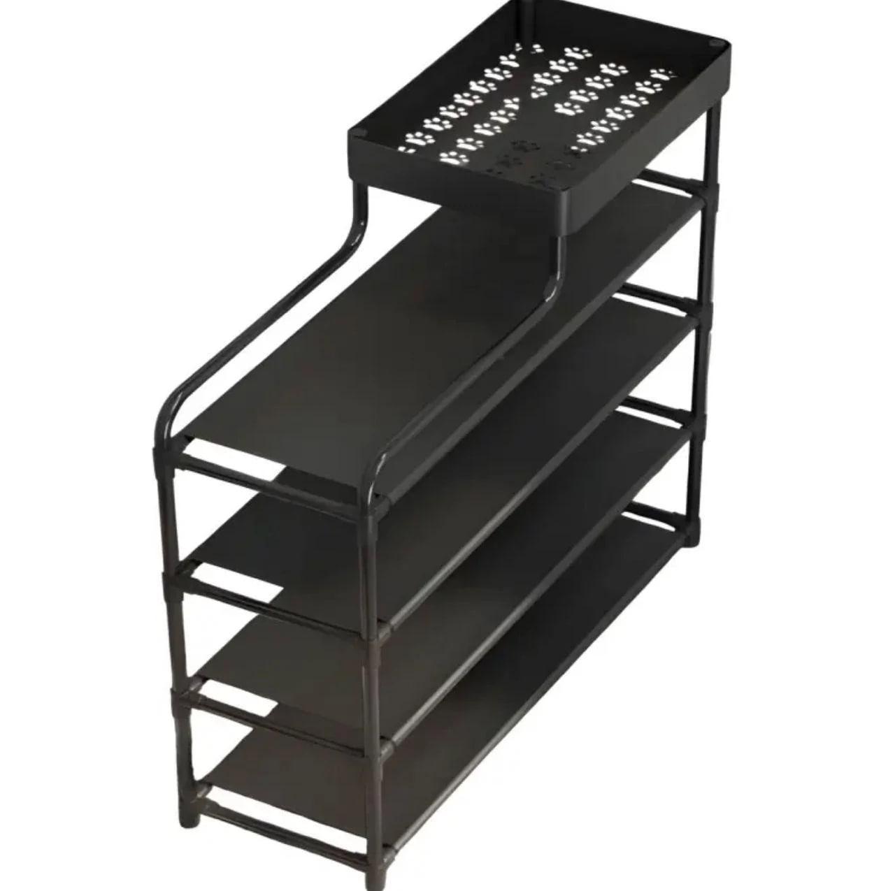 Полка для обуви 4 яруса Органайзер для обуви Черный