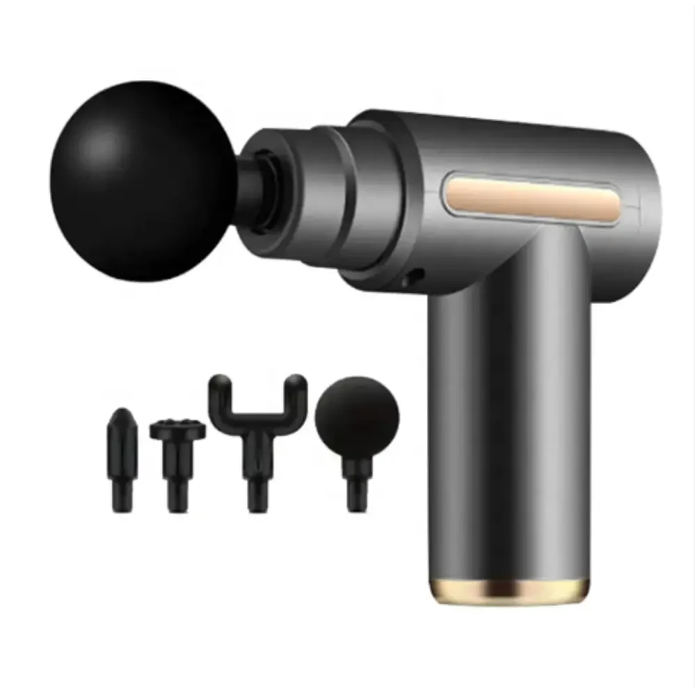 Электромассажер ручной для рук ног шеи Massage Gun 4 насадки (35867574)