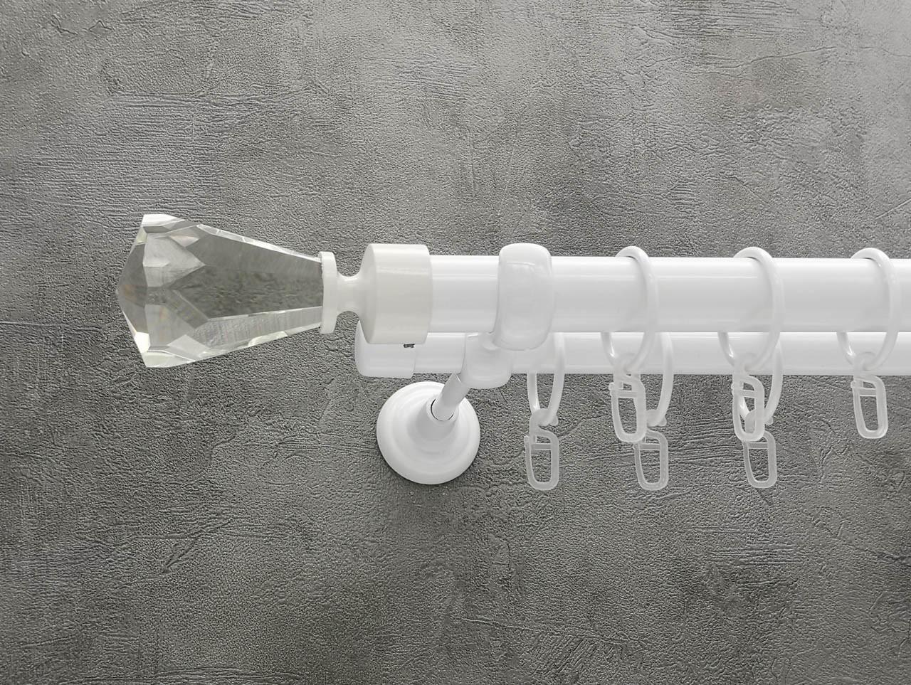 Карниз Quadrum Лучета гладкая штанга двойной открытый 25/19 мм 160 см Белый (46976712)