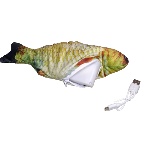 Іграшка вібруюча плюшева Рибка з котячою м'ятою USB 30 см (1500857984) - фото 3 Іграшка вібруюча плюшева Рибка з котячою м'ятою USB 30 см (1500857984) - фото 3