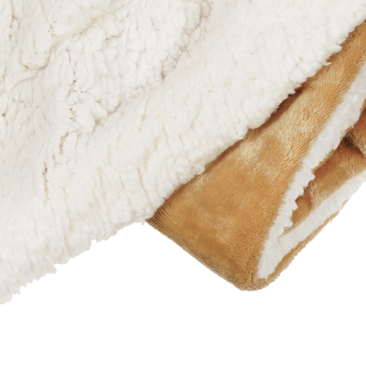 Покрывало на кровать двуспальное Suave Sherpa Throw 220x200 см Светло-коричневый (1009140-LightBrown) - фото 8