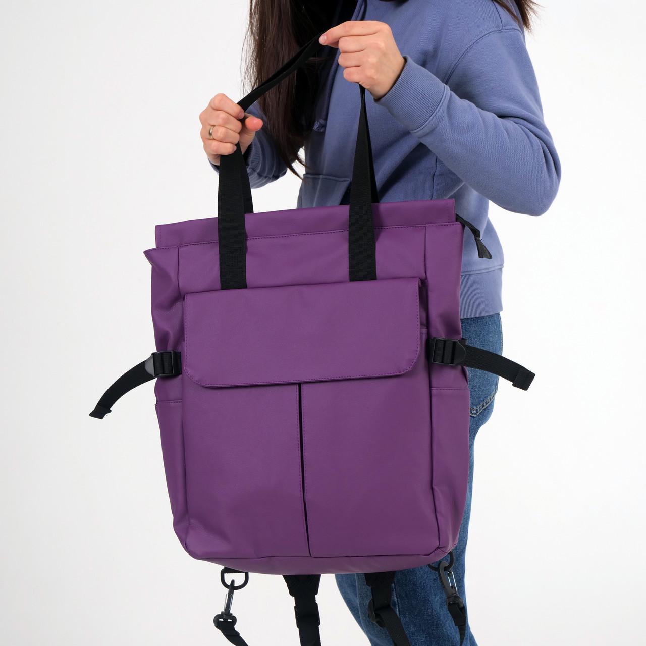 Женский шопер-рюкзак Tobeyou из экокожи Фиолетовый (421287729)