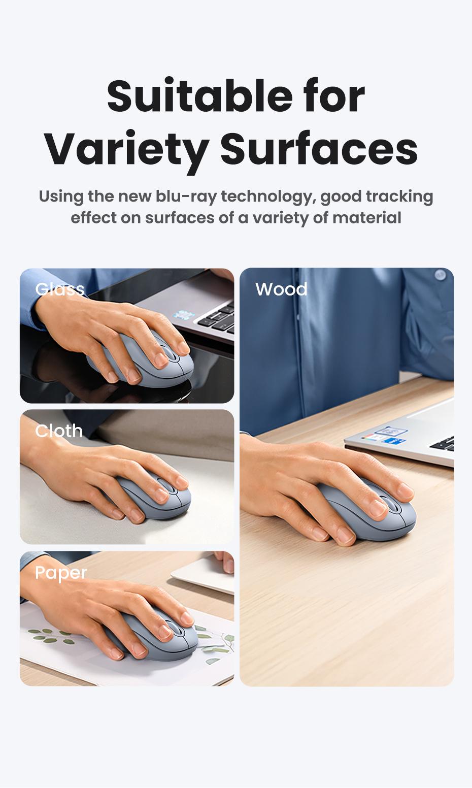 Мышь беспроводная Ugreen 2.4 ГГц 4 DPI Сине-серый (90671) - фото 12 Мышь беспроводная Ugreen 2.4 ГГц 4 DPI Сине-серый (90671) - фото 12