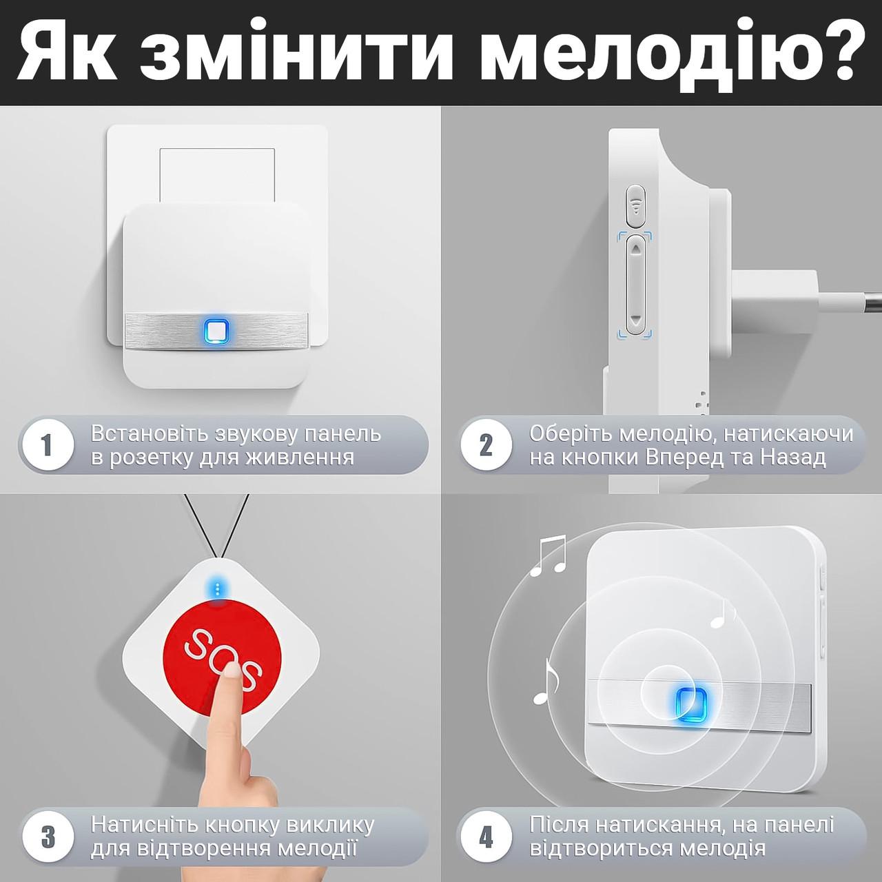 Система виклику персоналу/медсестри Digital Lion PAB-01 для літніх людей з 1 кнопкою Sos бездротова до 150 м - фото 8