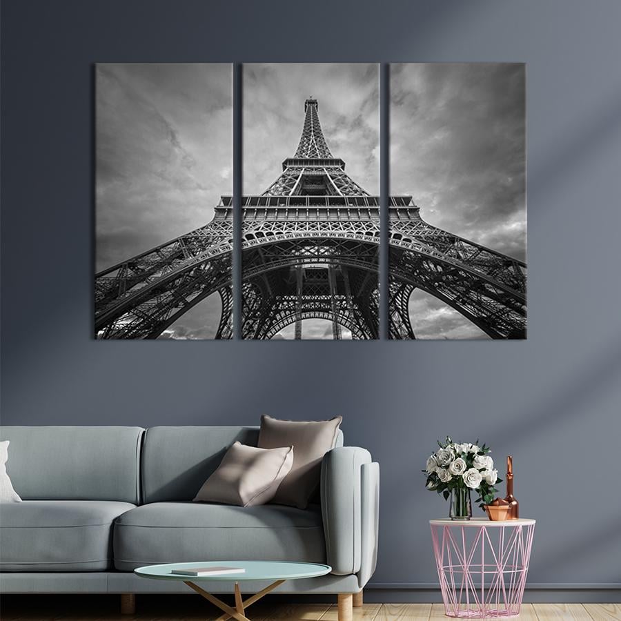 Модульная картина триптих Вид с подножья Эйфелевой Башни 78x48 см (389-31)
