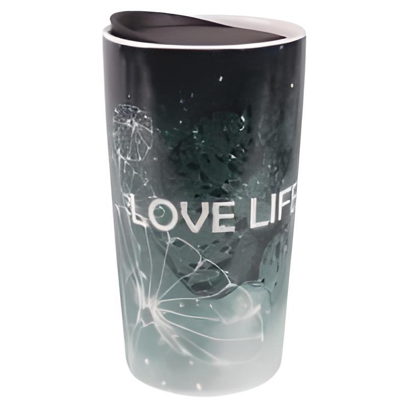 Чашка Limited Edition TRAVEL LOVE LIFE с крышкой 360 мл ./в подар.упак. (HTK-052)