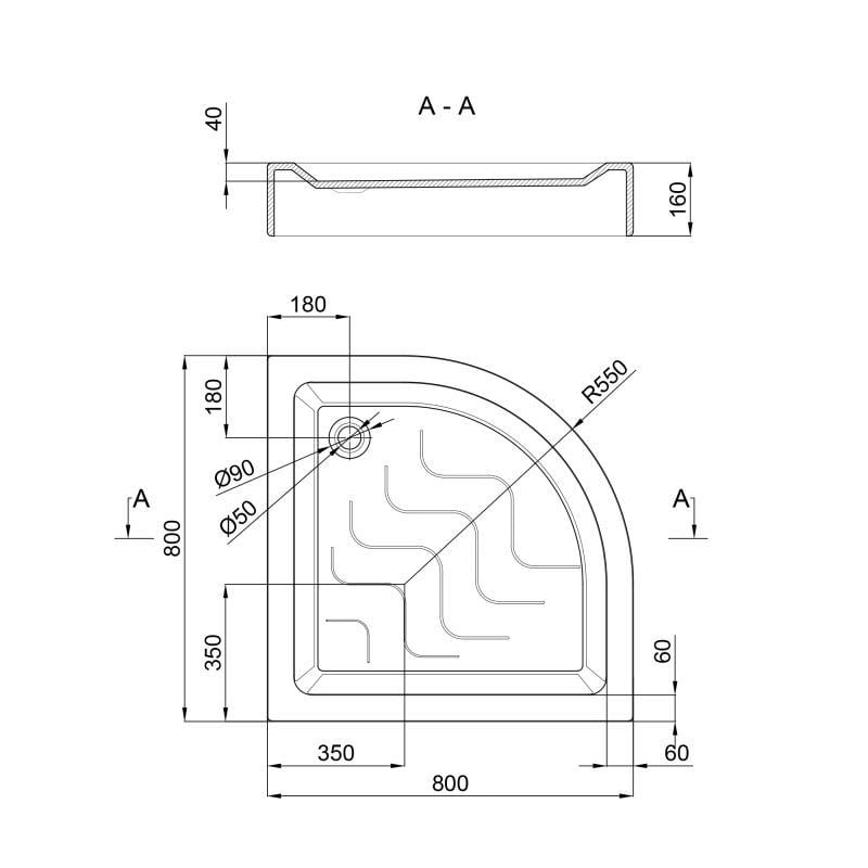 Душевой поддон Lidz KUPALA ST 80x80x16 см (LKUST808016) - фото 2
