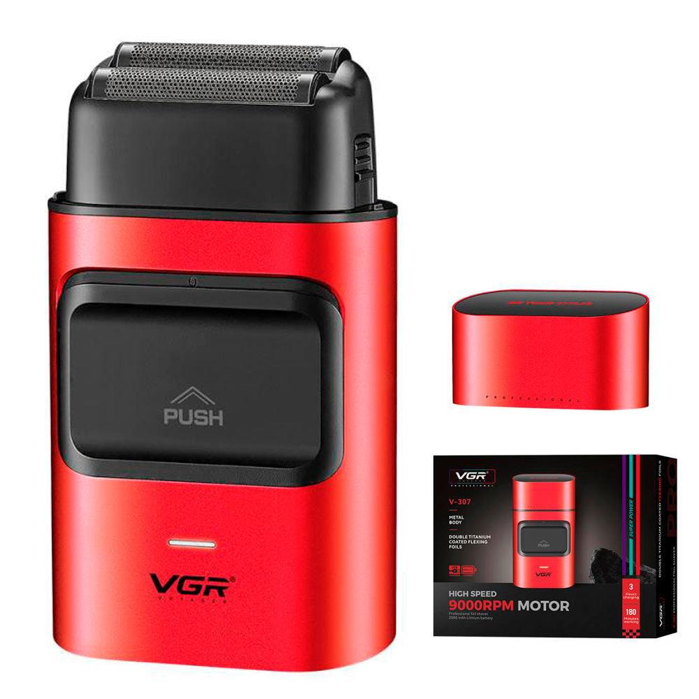 Электробритва VGR V-307 с двойным лезвием 2000 mAh Red (2684556162)