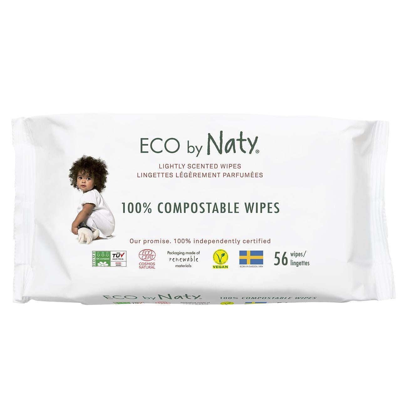 Салфетки органические Eco by Naty с легким запахом 56 шт.