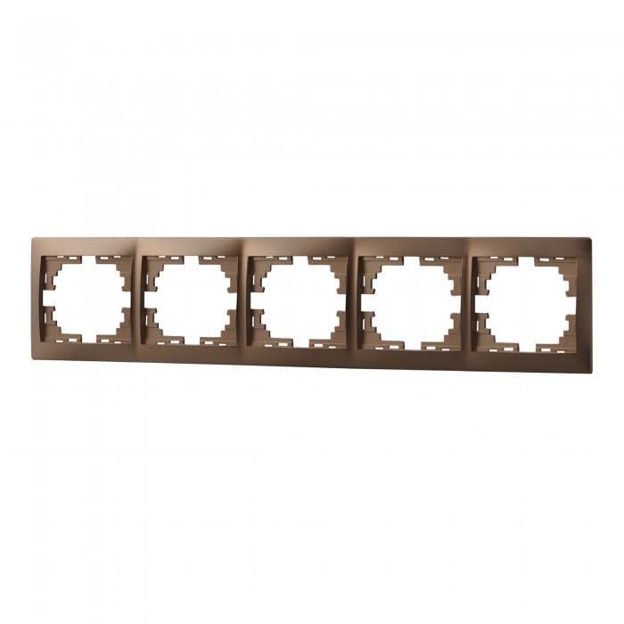 Рамка пятиместная горизонтальная MIRA без вставок Светло-коричневый перламутр (00000018581)