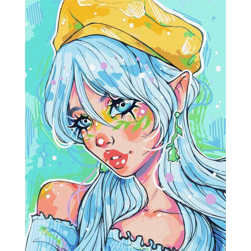 Картина за номерами Ideyka   Блакитноока модниця KHO2547 40x50 см (RLT31789)