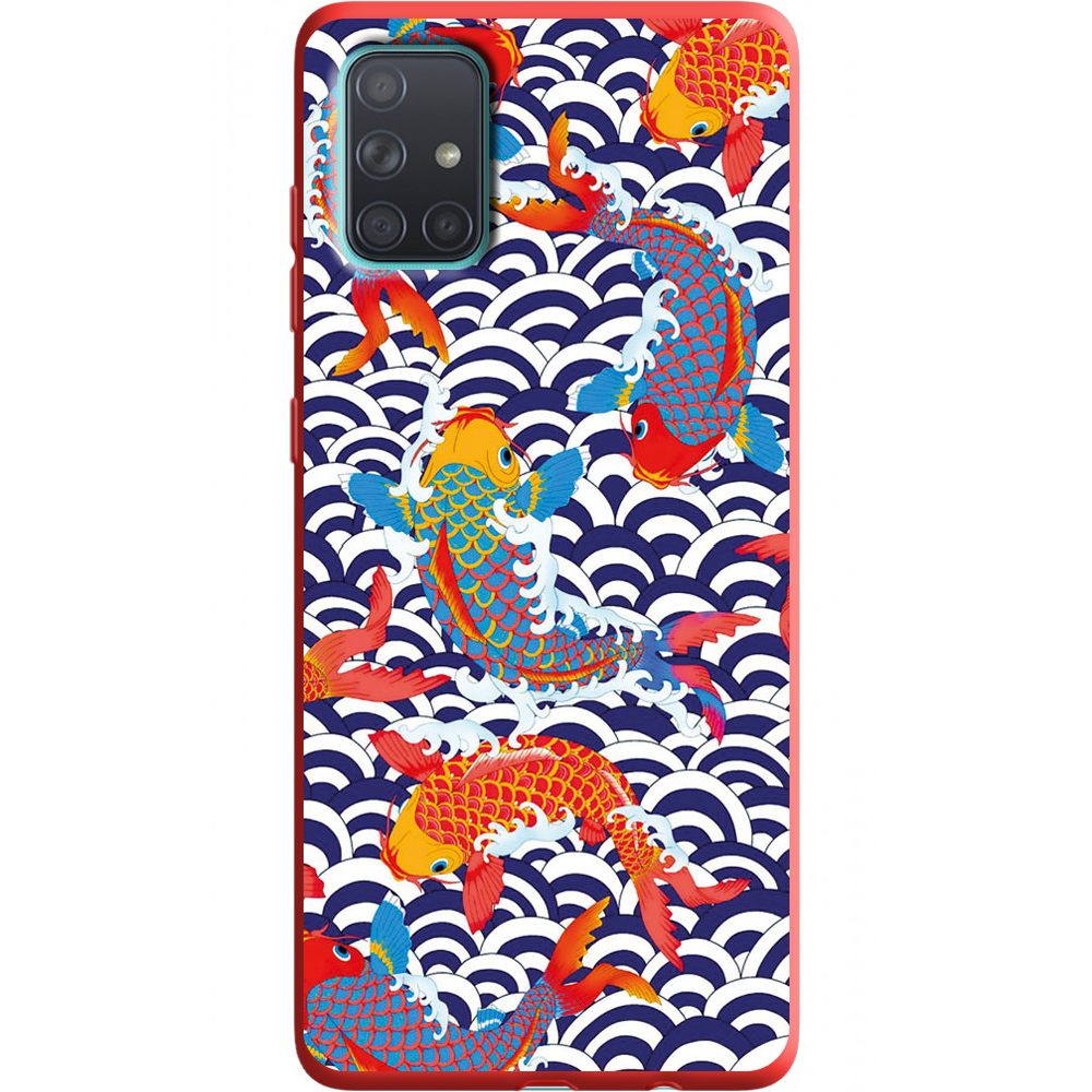 Чехол BoxFace Samsung A715 Galaxy A71 Koi Fish Красный силикон (38850-up2477-38949)