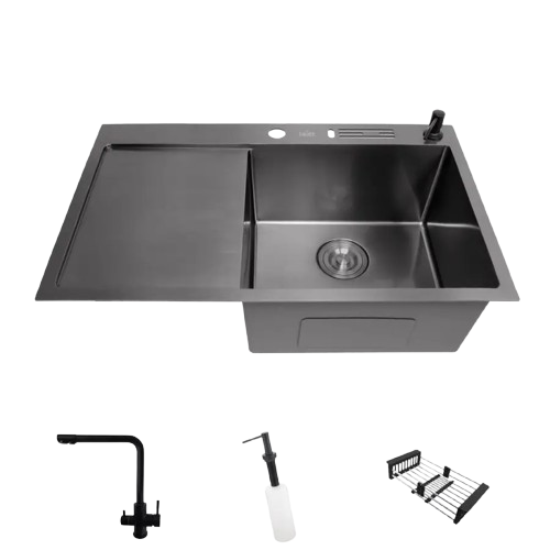 Комплект кухонной мойки Nett NB-7848 нержавеющая сталь 780x480 мм Черный (NET-131920) Комплект кухонной мойки Nett NB-7848 нержавеющая сталь 780x480 мм Черный (NET-131920)