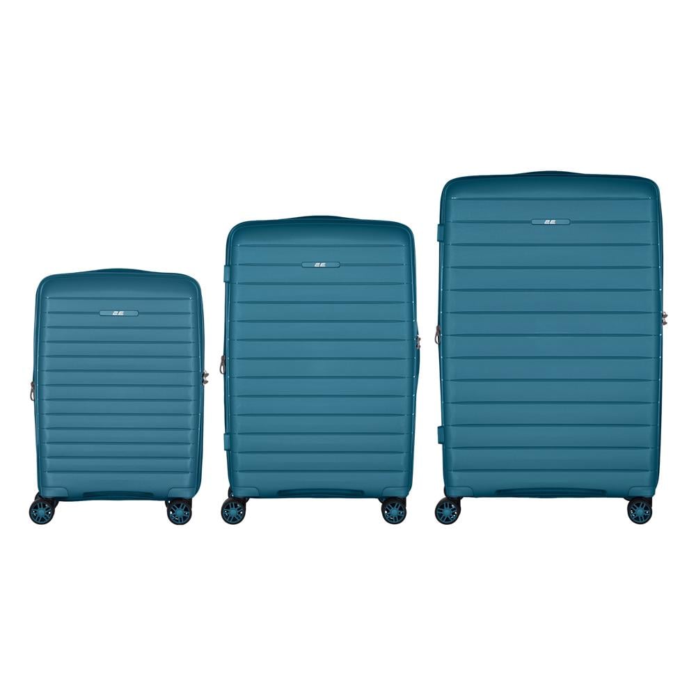 Набір валіз дорожніх 2E Aero поліпропілен замок TSA з 4 колесами S/M/L Синій (2E-SPP-AERO-SET3-TB) - фото 5 Набір валіз дорожніх 2E Aero поліпропілен замок TSA з 4 колесами S/M/L Синій (2E-SPP-AERO-SET3-TB) - фото 5