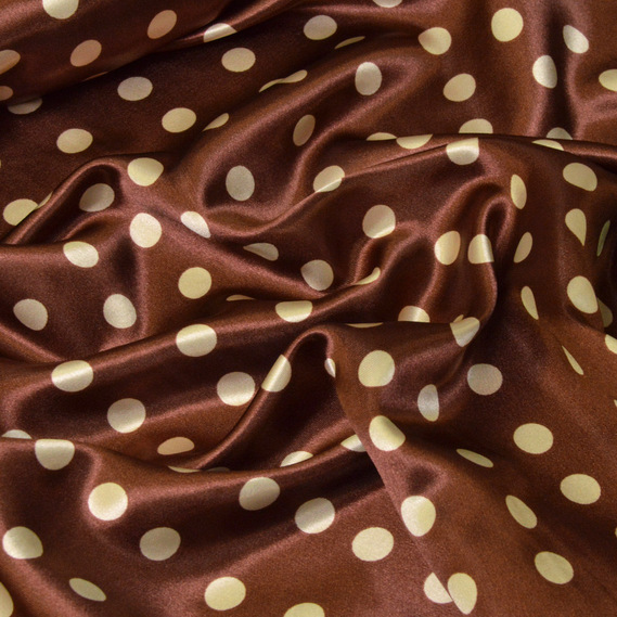 Ткань Ideia Горохи атлас 1,45 м Chestnut (2200004114286)